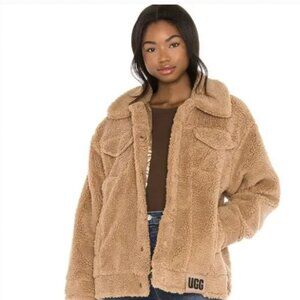 UGG FRANKIE SHERPA TRUCKER JACKET CAMEL COLOR - SIZE M